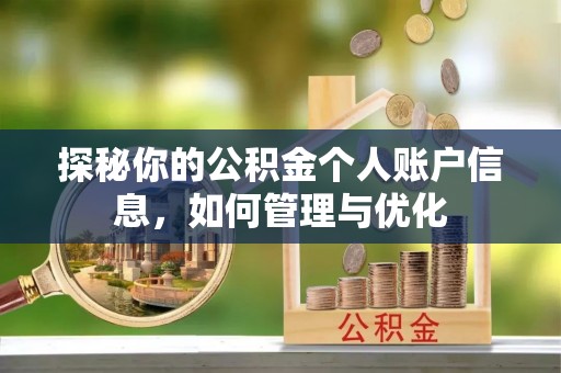 铜鼓探秘你的公积金个人账户信息，如何管理与优化