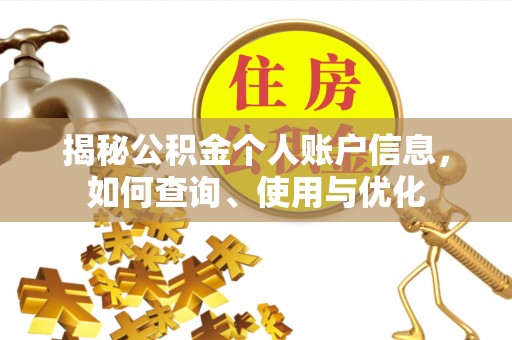铜鼓揭秘公积金个人账户信息，如何查询、使用与优化