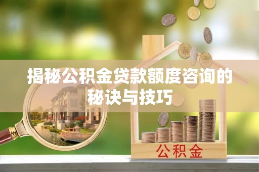 铜鼓揭秘公积金贷款额度咨询的秘诀与技巧