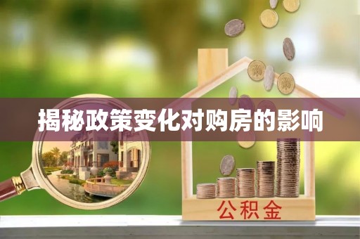 铜鼓揭秘政策变化对购房的影响