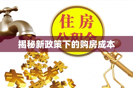 铜鼓揭秘新政策下的购房成本