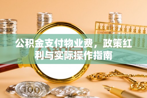 铜鼓公积金支付物业费，政策红利与实际操作指南